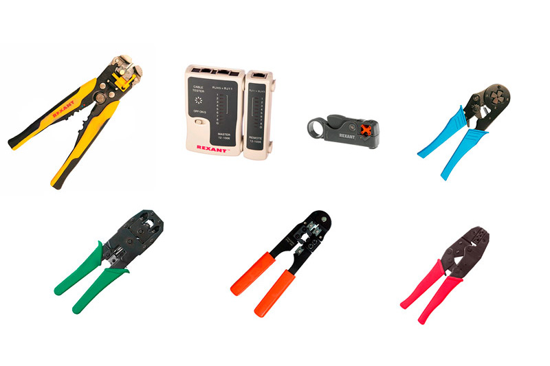 Инструменты Rexant для обжима разъемов и зачистки кабеля